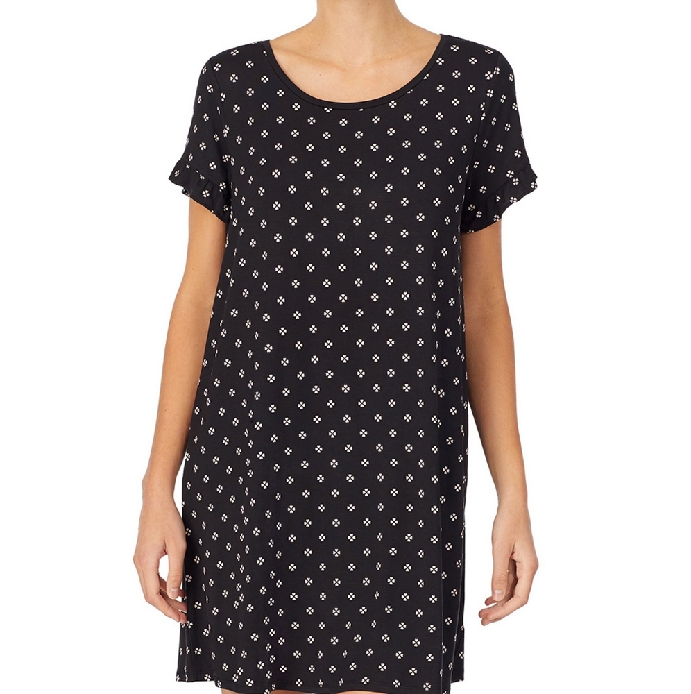 NEW! Kate Spade Sleep Shirt XS Clover Print Ruffle Sleeve